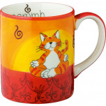 Hand Painted Ceramic Mug - Zen Cat