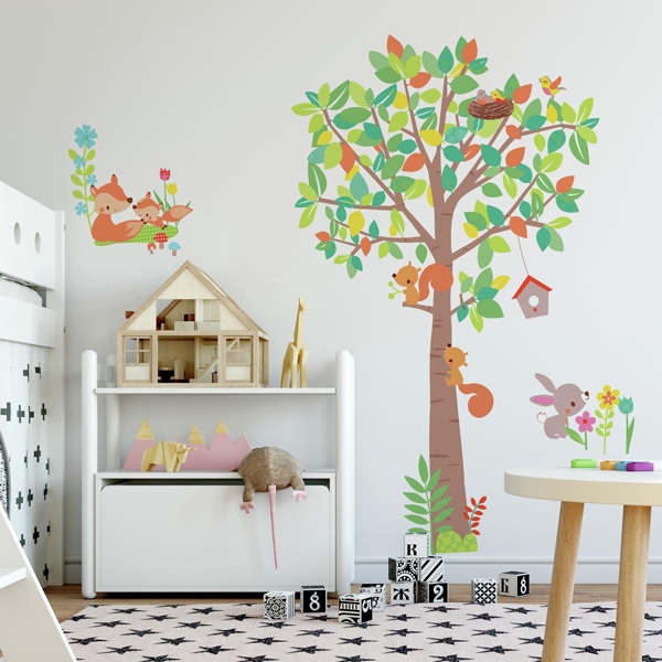 Children's Giant Tree & Woodland Animals Wall Stickers