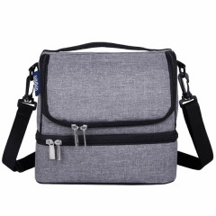 Grey Dual Compartement Lunch Bags