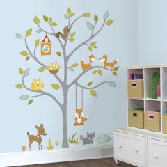 Woodland Fox & Friends Tree Giant Wall Sticker
