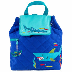 blue shark quilted boy backpack